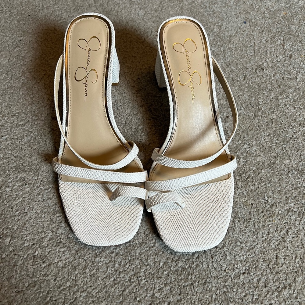 White strappy Jessica Simpson heel/sandal
